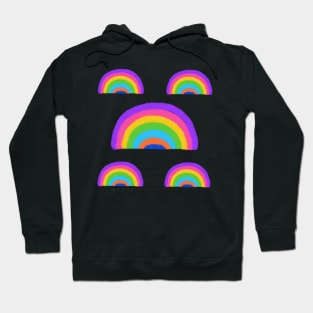 Rainbow on blue background Hoodie